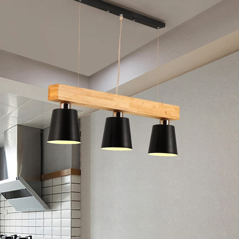Abat-jour conique île lumière nordique métal 3 lumières salle à manger plafond suspension Clearhalo