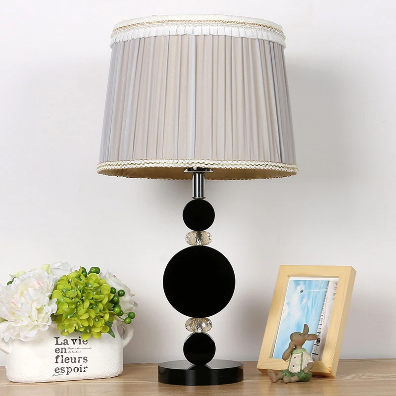 Abat-jour plissé pour chambre à coucher, lampe de table en cristal biseauté, 1 ampoule, éclairage de nuit minimaliste en n...