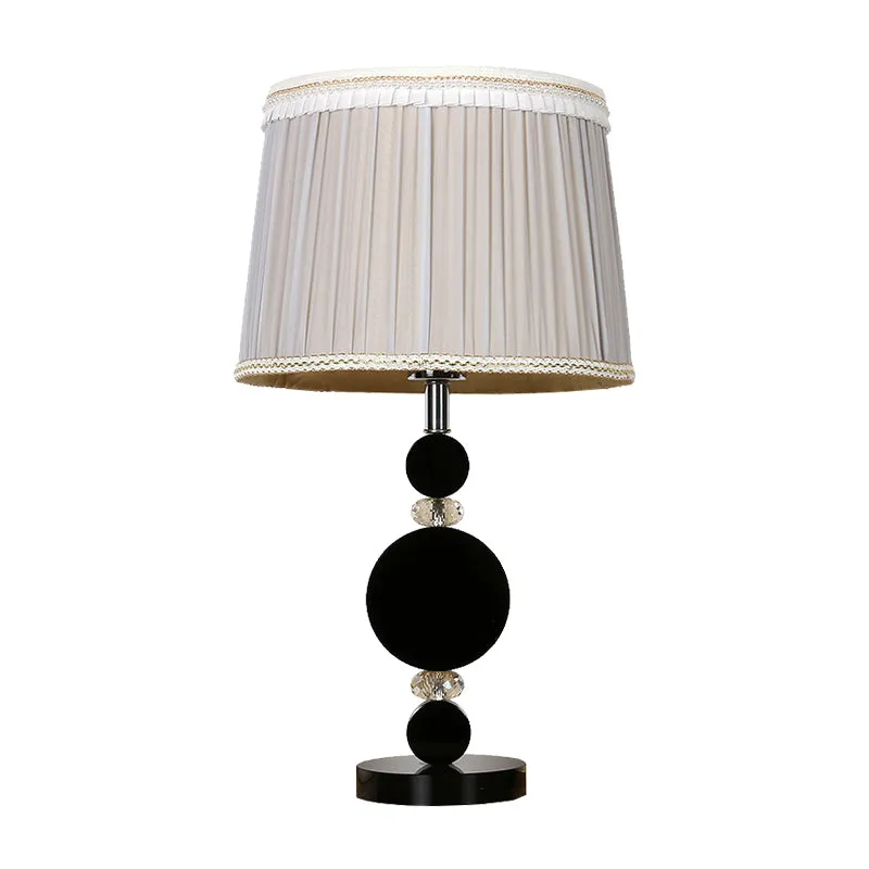 Abat-jour plissé pour chambre à coucher, lampe de table en cristal biseauté, 1 ampoule, éclairage de nuit minimaliste en n...
