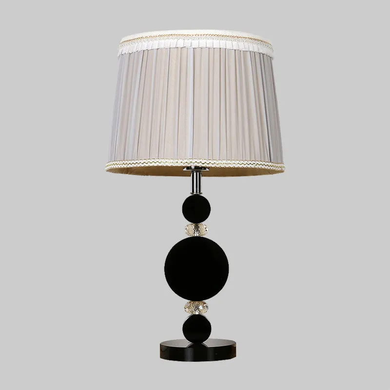 Abat-jour plissé pour chambre à coucher, lampe de table en cristal biseauté, 1 ampoule, éclairage de nuit minimaliste en n...