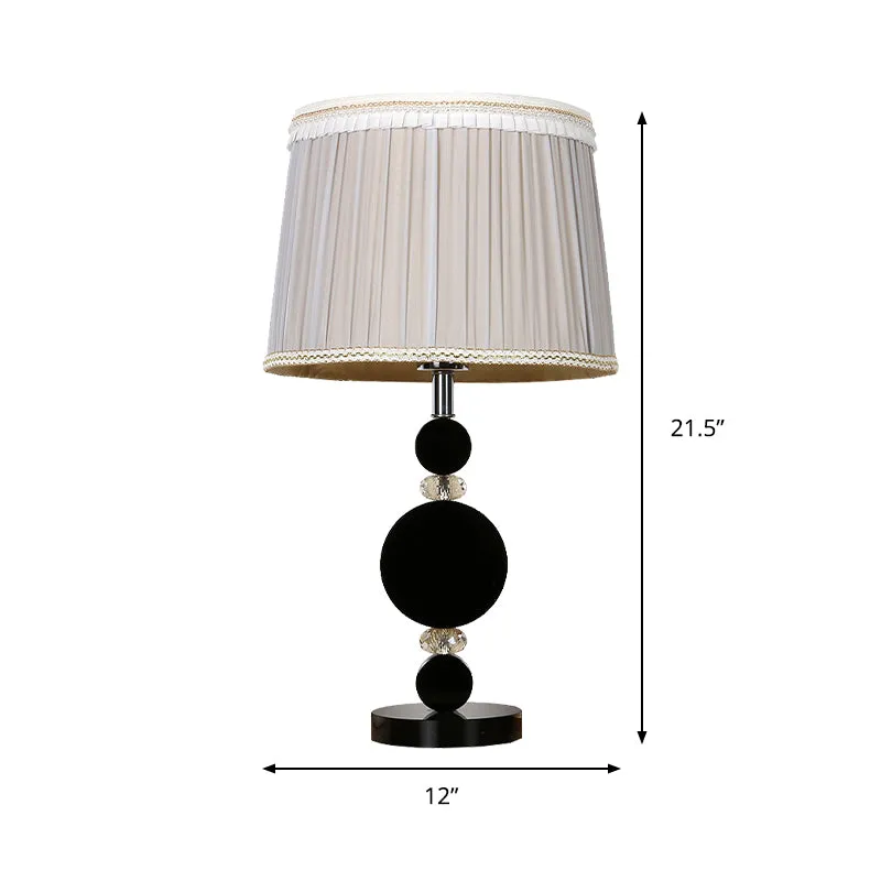 Abat-jour plissé pour chambre à coucher, lampe de table en cristal biseauté, 1 ampoule, éclairage de nuit minimaliste en n...