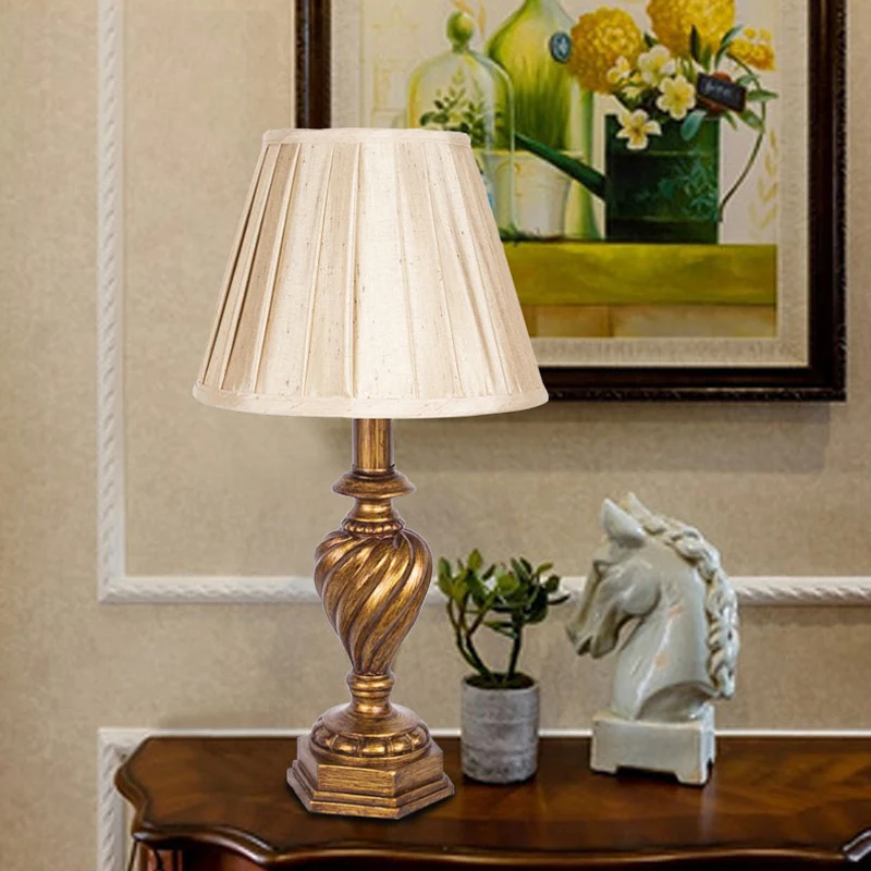 Abat-jour plissé en tissu, éclairage de nuit, lampe de chevet de chambre à coucher à 1 tête, beige avec base de police en...