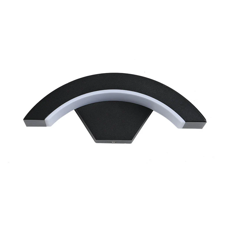 Applique en forme d'arc acrylique allumant l'appareil d'éclairage mural LED noir moderne pour l'extérieur Clearhalo