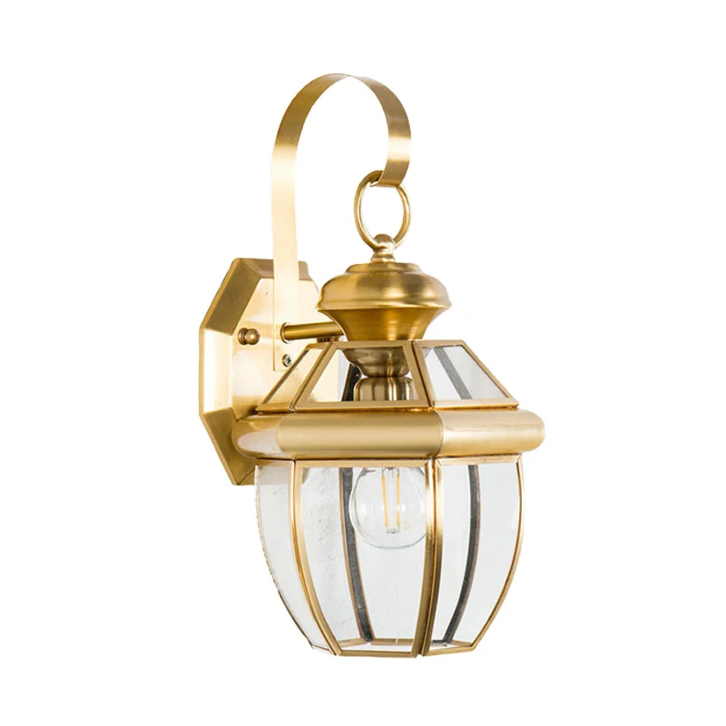 Applique en forme d'urne en métal, luminaire traditionnel traditionnel à 1 tête en laiton pour le salon Clearhalo