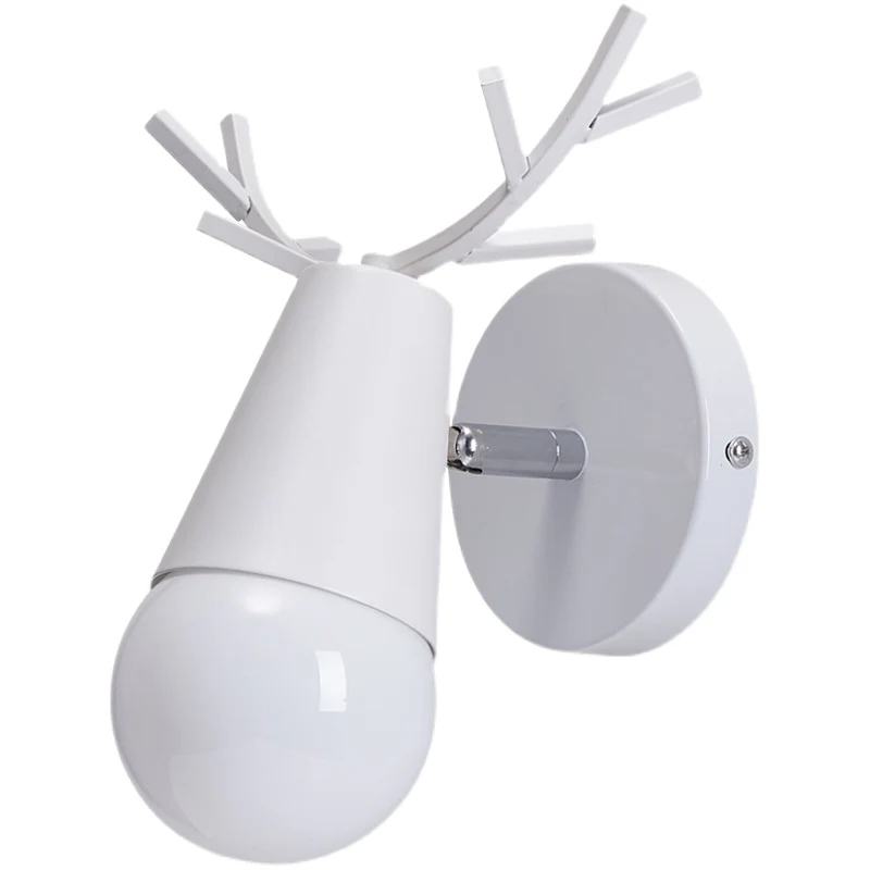 Applique de lecture de chevet en bois de cerf, 1 ampoule, luminaire minimaliste avec Joint pivotant Clearhalo
