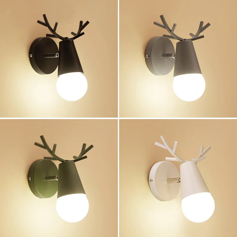 Applique de lecture de chevet en bois de cerf, 1 ampoule, luminaire minimaliste avec Joint pivotant Clearhalo