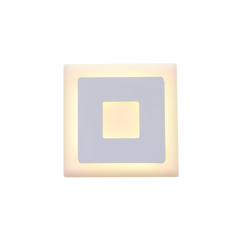 Applique LED à cadre noir/blanc, lampe murale moderne en acrylique à 1 lumière, lumière chaude/blanche Clearhalo