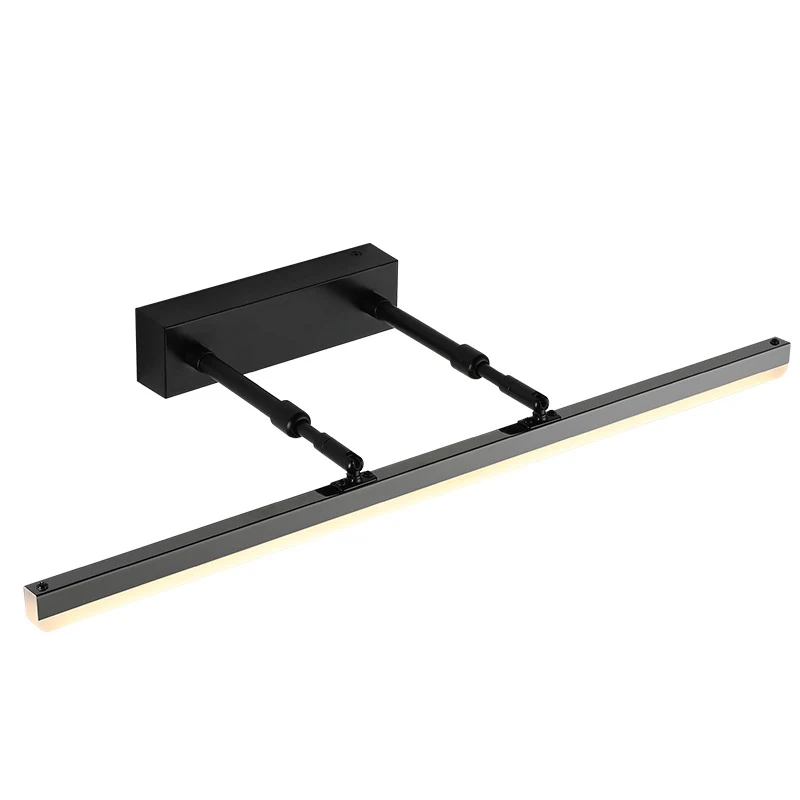 Applique linéaire minimaliste en métal pour salle de bain, lampe de vanité LED avec bras extensible Clearhalo