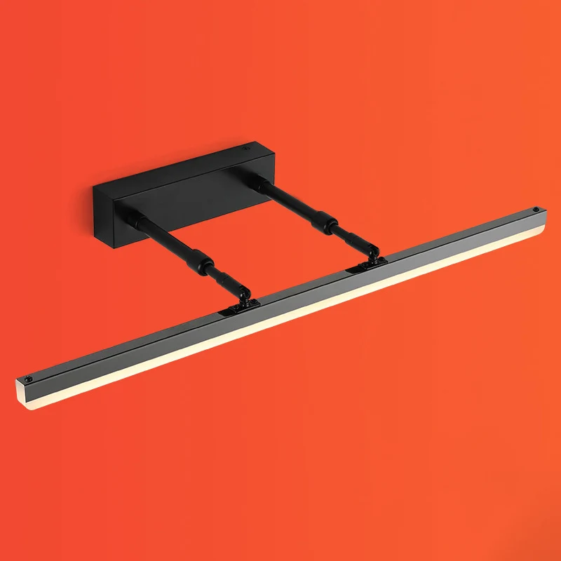 Applique linéaire minimaliste en métal pour salle de bain, lampe de vanité LED avec bras extensible Clearhalo