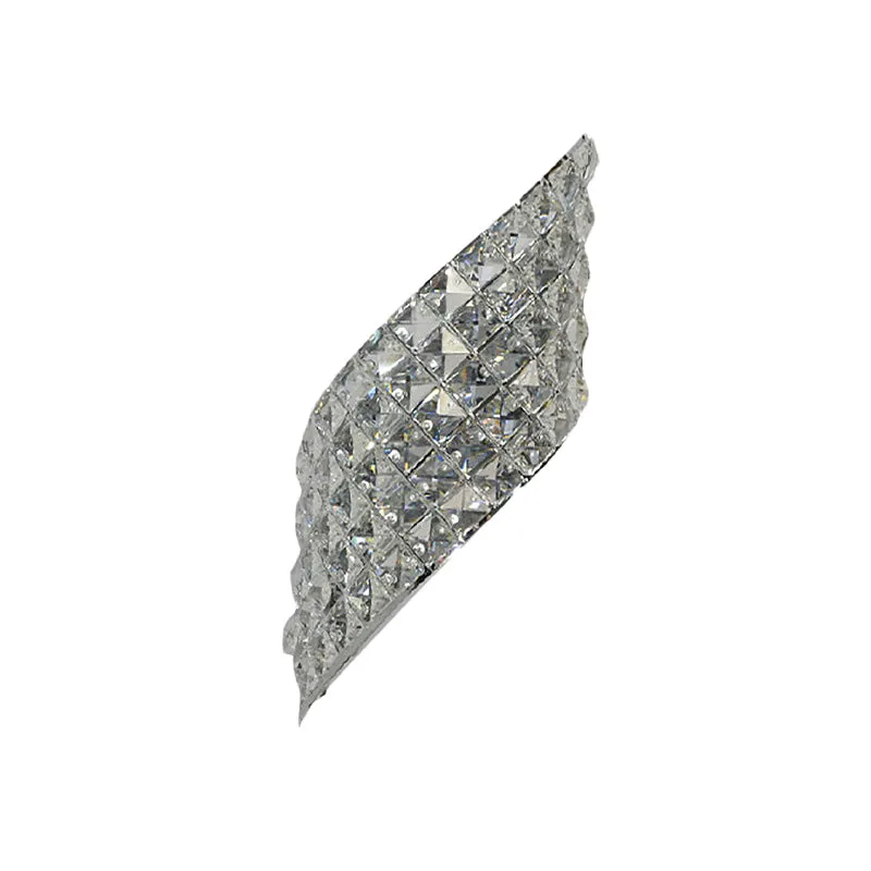Applique murale d'angle minimaliste à 4 ampoules, feuille torsadée, cristal découpé clair Clearhalo