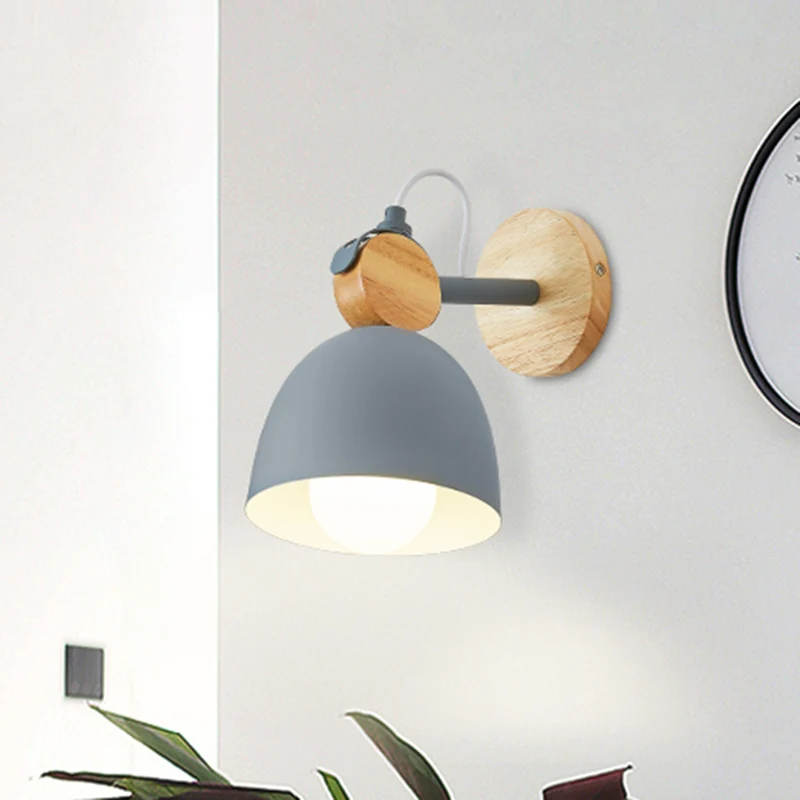 Applique murale en forme de dôme en métal pour salon, angle réglable, 1 lumière, applique murale de style nordique Clearhalo