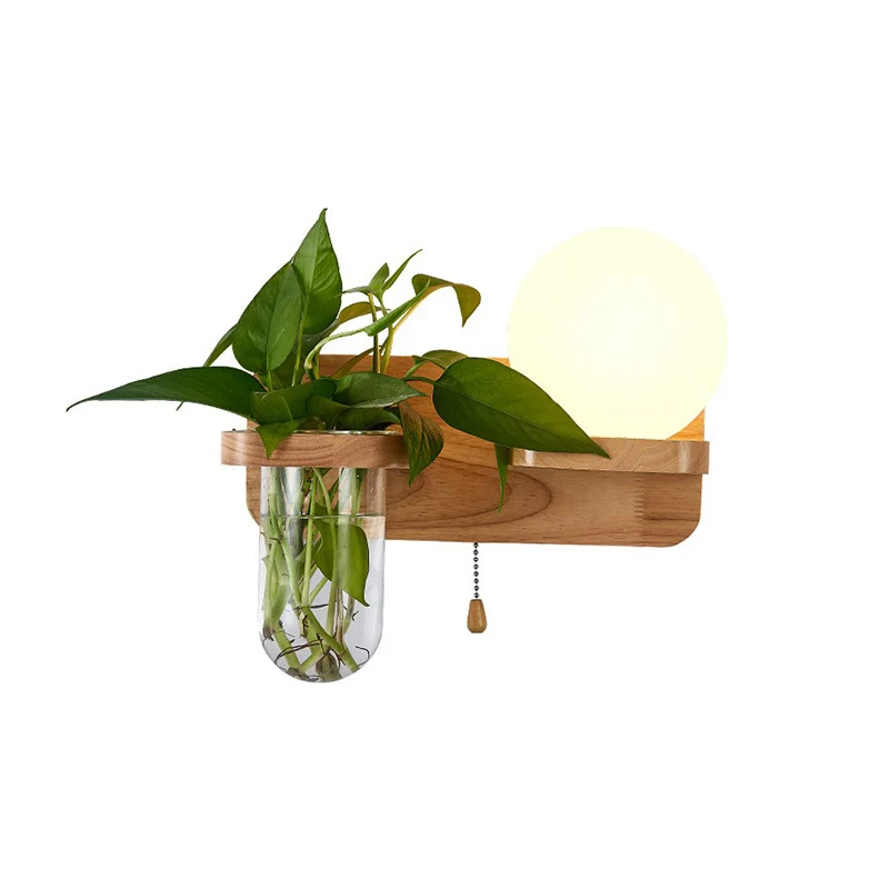 Applique murale géométrique en verre crème Art déco, applique murale à 1 tête avec récipient pour plantes et étagère en bo...