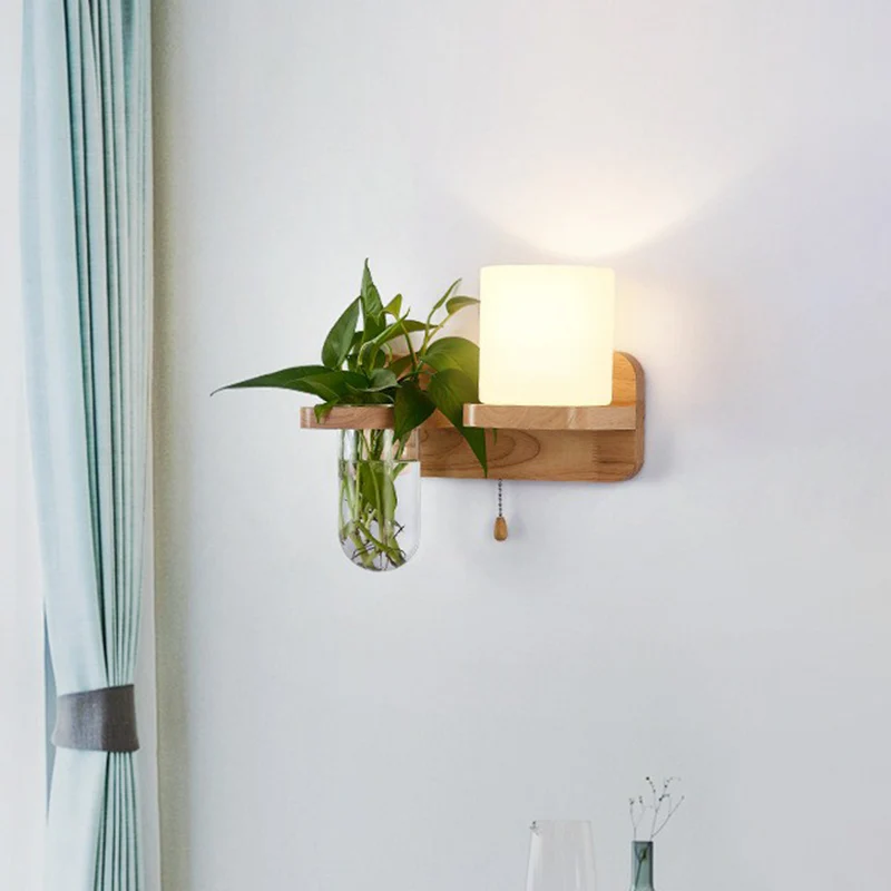 Applique murale géométrique en verre crème Art déco, applique murale à 1 tête avec récipient pour plantes et étagère en bo...