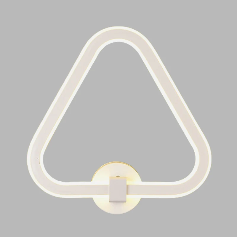 Applique murale LED en acrylique avec cadre triangulaire blanc, luminaire moderne pour balcon Clearhalo