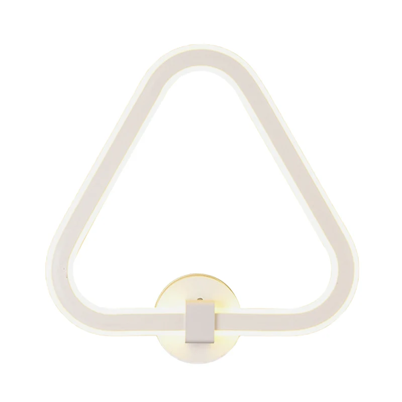 Applique murale LED en acrylique avec cadre triangulaire blanc, luminaire moderne pour balcon Clearhalo