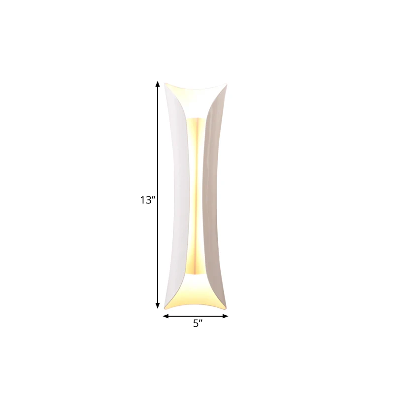 Applique murale métallique noir/blanc incurvée à 2 lumières, luminaire moderniste, 13"/21"/30" H Clearhalo