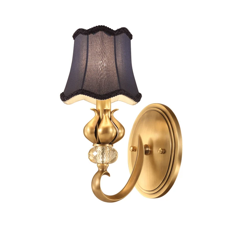 Applique évasée, éclairage mural traditionnel en tissu avec garniture festonnée Clearhalo