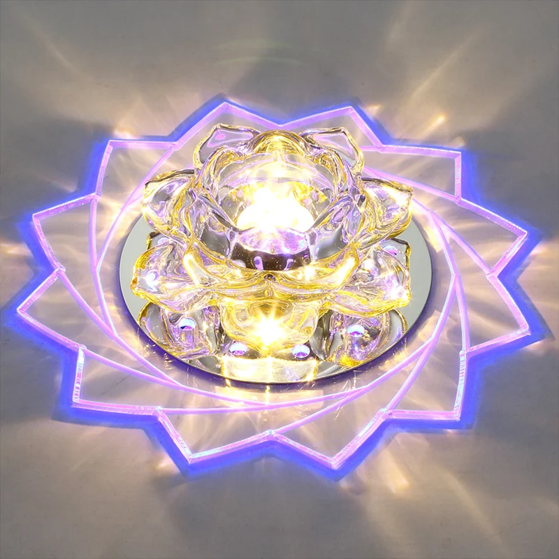 Blossom Éclairage de plafond encastré à LED en cristal moderne pour couloir, transparent Clearhalo