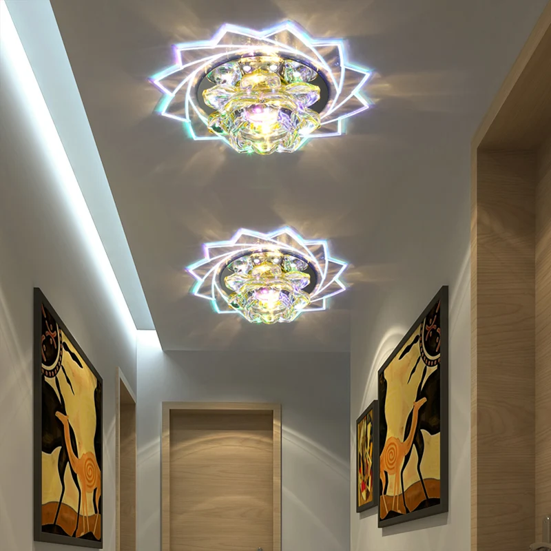 Blossom Éclairage de plafond encastré à LED en cristal moderne pour couloir, transparent Clearhalo