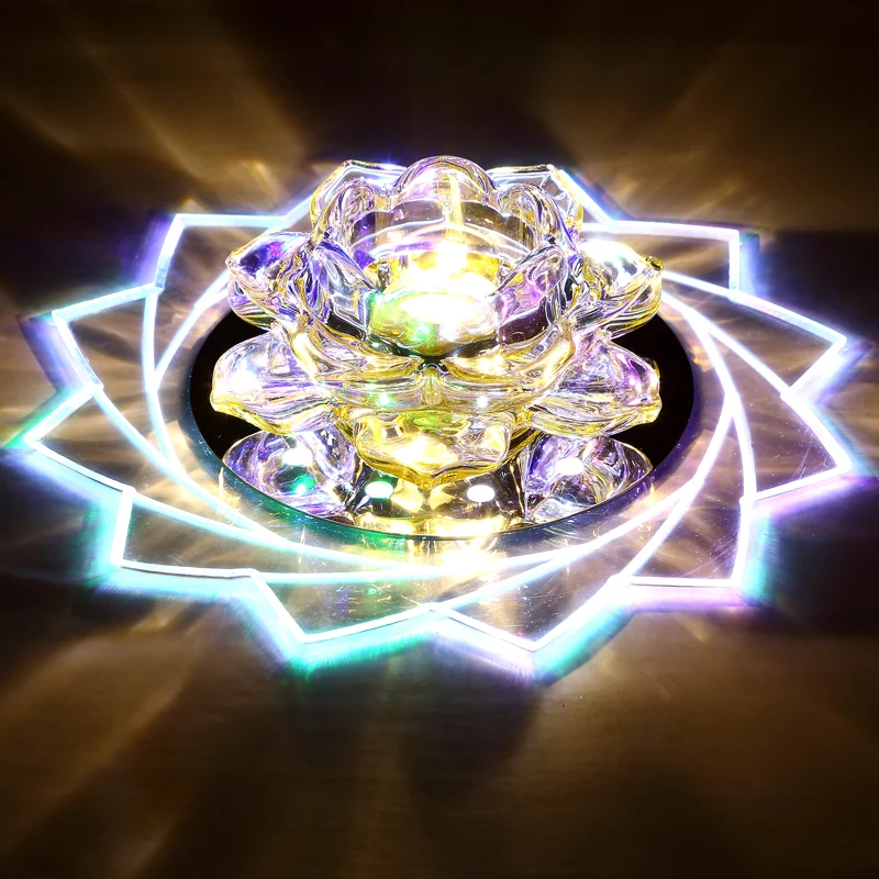 Blossom Éclairage de plafond encastré à LED en cristal moderne pour couloir, transparent Clearhalo