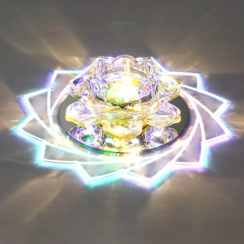 Blossom Éclairage de plafond encastré à LED en cristal moderne pour couloir, transparent Clearhalo