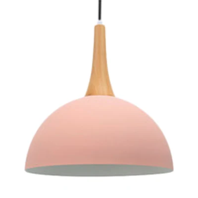 Bol abat-jour salon lampe suspendue en aluminium ampoule unique Macaron bleu foncé/bleu clair/rose éclairage suspendu Clea...