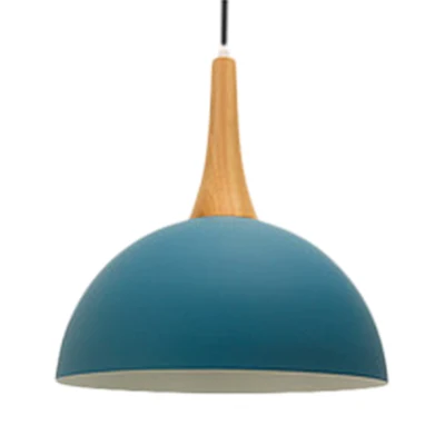 Bol abat-jour salon lampe suspendue en aluminium ampoule unique Macaron bleu foncé/bleu clair/rose éclairage suspendu Clea...