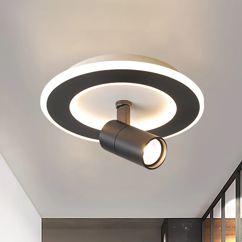 Éclairage encastré carré/rond moderne en acrylique LED blanc/noir luminaire encastré en lumière blanche/chaude Clearhalo
