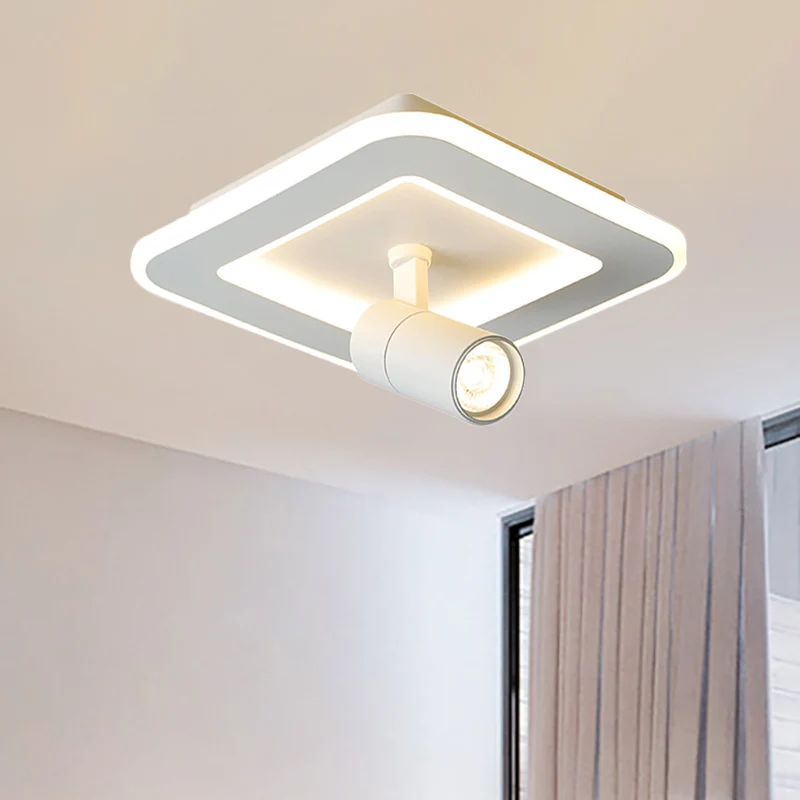 Éclairage encastré carré/rond moderne en acrylique LED blanc/noir luminaire encastré en lumière blanche/chaude Clearhalo
