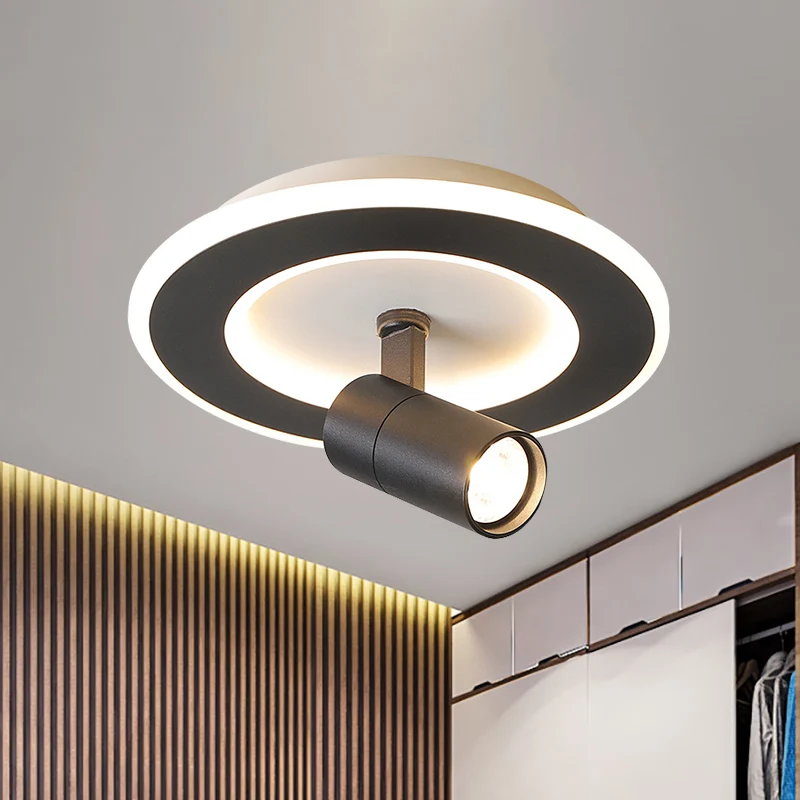 Éclairage encastré carré/rond moderne en acrylique LED blanc/noir luminaire encastré en lumière blanche/chaude Clearhalo