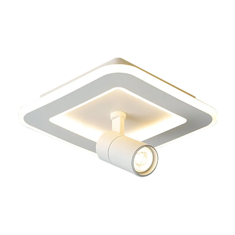 Éclairage encastré carré/rond moderne en acrylique LED blanc/noir luminaire encastré en lumière blanche/chaude Clearhalo