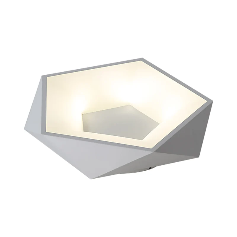 Éclairage encastré à facettes blanches Plafonnier LED moderne en métal avec diffuseur en acrylique en lumière blanche/chau...