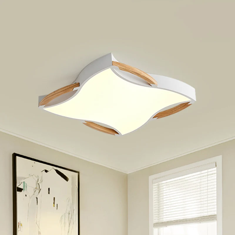 Éclairage encastré en forme d'étoile de mer blanche de 16 "/ 19,5" de large, luminaire LED moderne en métal proche du plaf...