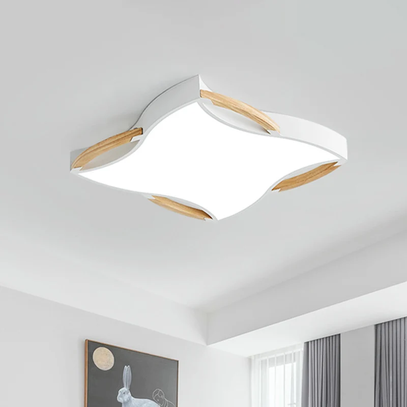 Éclairage encastré en forme d'étoile de mer blanche de 16 "/ 19,5" de large, luminaire LED moderne en métal proche du plaf...