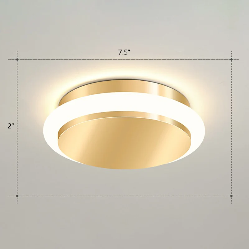 Éclairage encastré géométrique pour foyer, plafonnier LED en acrylique de style simple en or Clearhalo