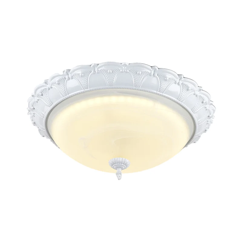 Éclairage encastré à LED en forme de dôme Cottage Plafonnier en verre dépoli blanc avec lumière chaude/blanche, largeur 16...