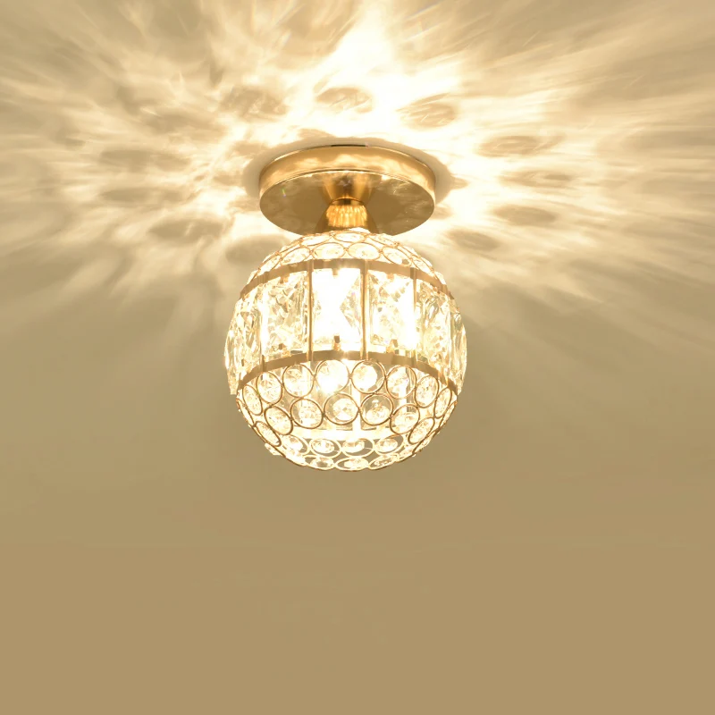 Éclairage encastré à LED Minimalisme Cylindre/Globe Lampe encastrée en cristal à facettes en or Clearhalo