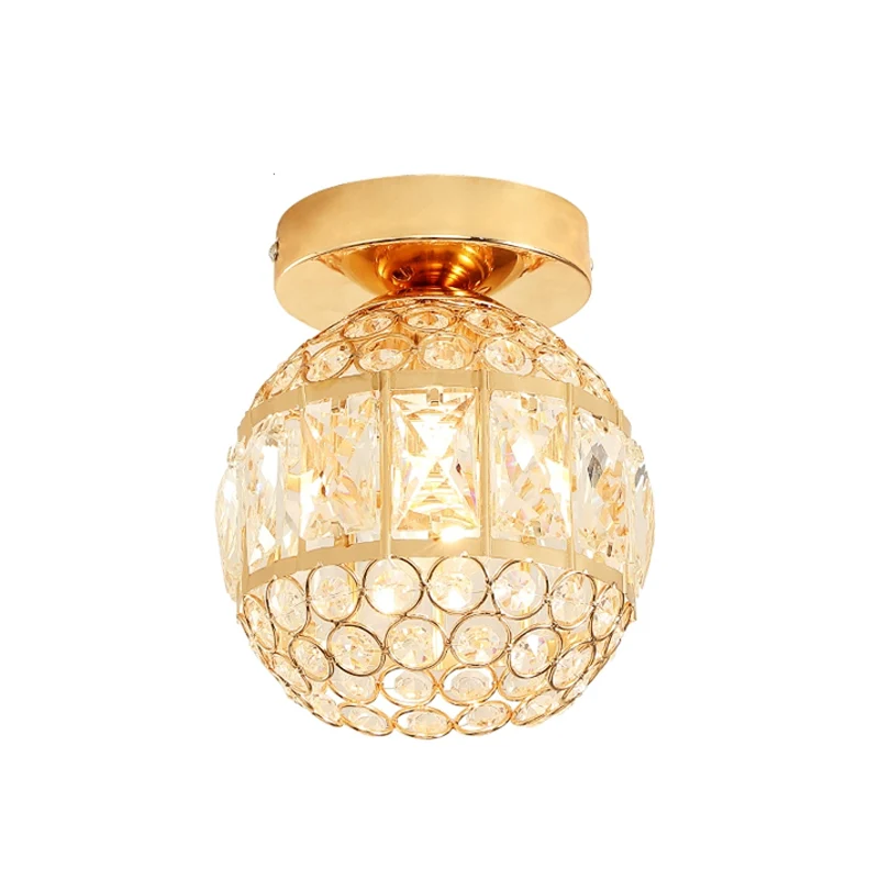 Éclairage encastré à LED Minimalisme Cylindre/Globe Lampe encastrée en cristal à facettes en or Clearhalo
