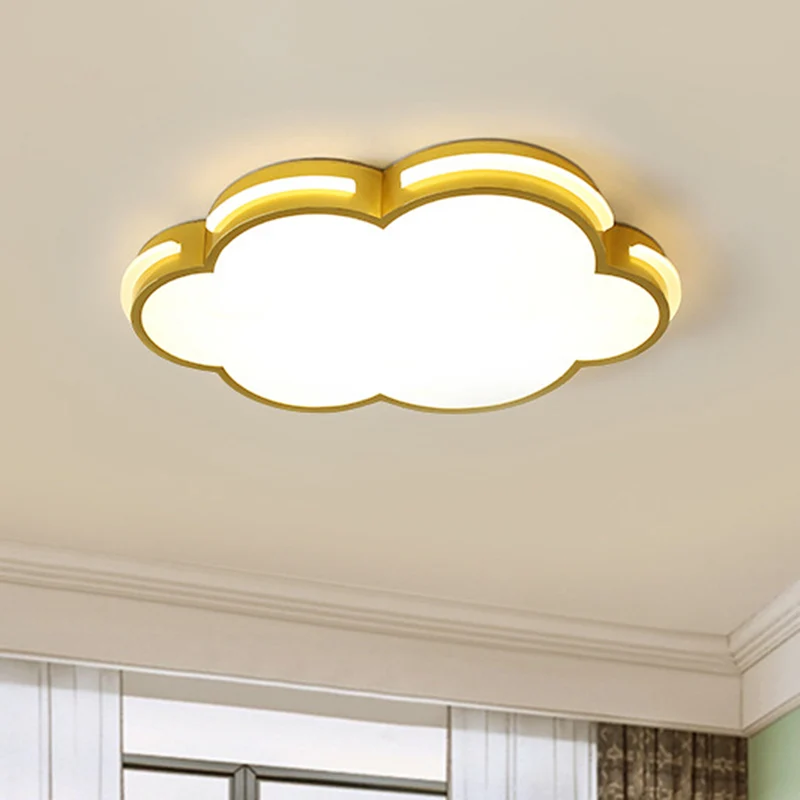 Éclairage encastré de plafond en forme de nuage nordique en acrylique LED pour chambre à coucher en or Clearhalo