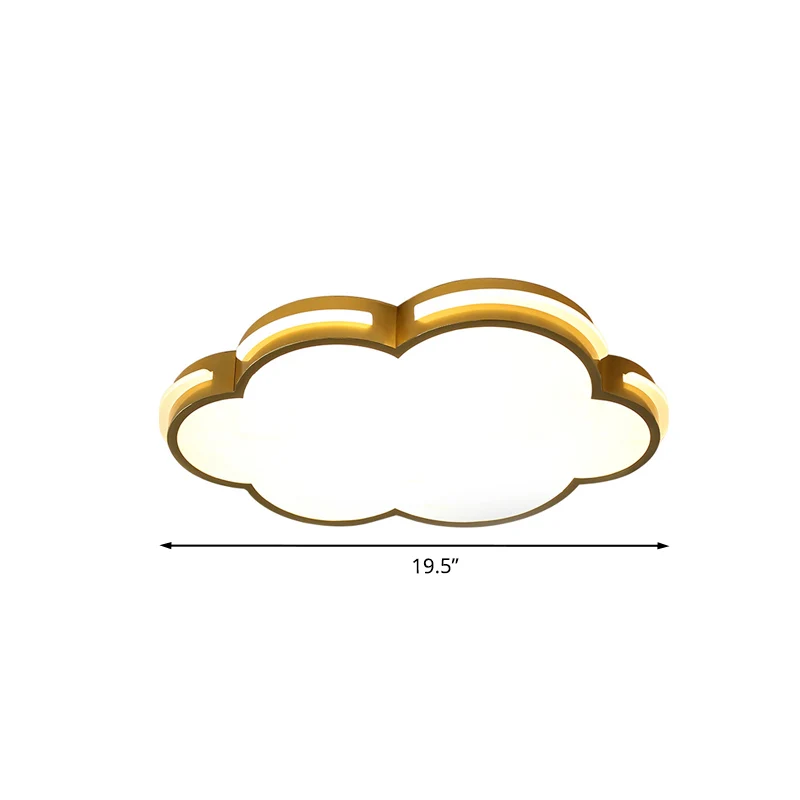 Éclairage encastré de plafond en forme de nuage nordique en acrylique LED pour chambre à coucher en or Clearhalo