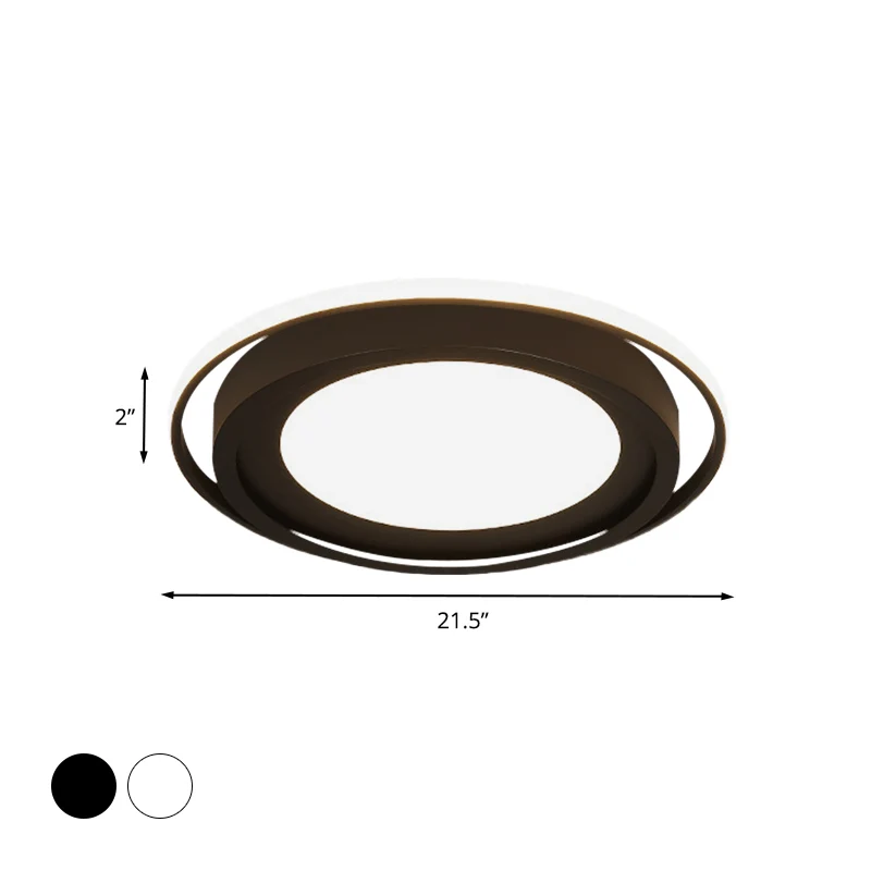 Éclairage encastré rond en acrylique, support LED moderne en blanc/noir pour chambre à coucher, lumière blanche/chaude Cle...