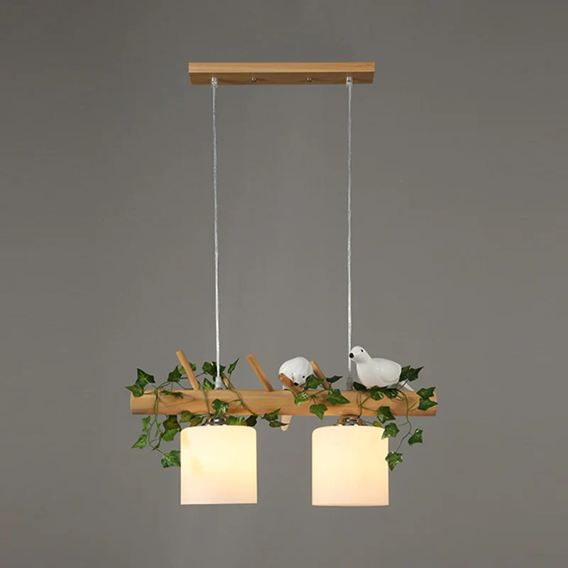 Éclairage linéaire moderne d'île en bois naturel de lumière d'île en bois pour le restaurant Clearhalo
