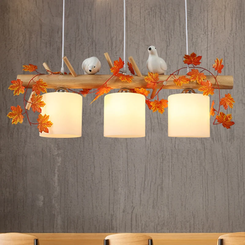Éclairage linéaire moderne d'île en bois naturel de lumière d'île en bois pour le restaurant Clearhalo