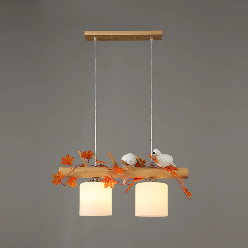 Éclairage linéaire moderne d'île en bois naturel de lumière d'île en bois pour le restaurant Clearhalo