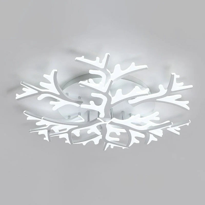 Éclairage Semi-encastré en forme de flocon de neige blanc, luminaire minimaliste en acrylique LED, luminaire décoratif d'i...