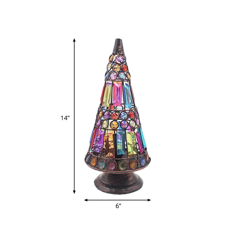 Éclairage de table conique antique, 1 ampoule, lampe de chevet en métal, noir/blanc, pour salon Clearhalo