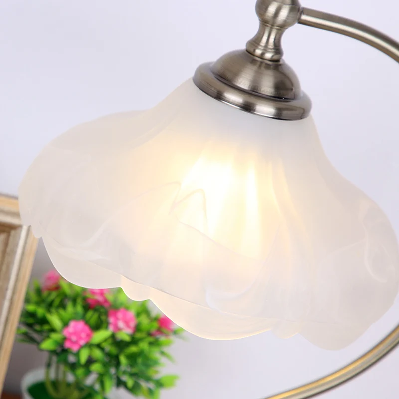 Éclairage de table en forme de dôme marron, lampe de table de chevet traditionnelle en verre givré à ampoule unique pour s...