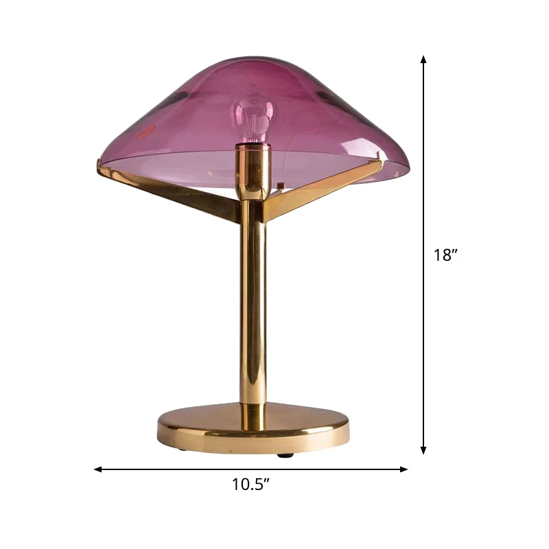 Éclairage de Table méduse Vintage en verre violet, lampe de chevet à 1 lumière avec support en laiton Clearhalo