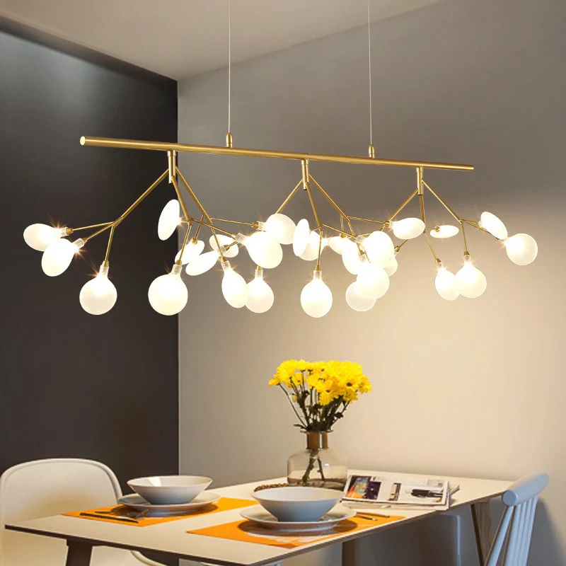 Cordon de suspension réglable, 27 lumières, éclairage d'île, pendentif moderne en métal luciole pour chambre à coucher Cle...