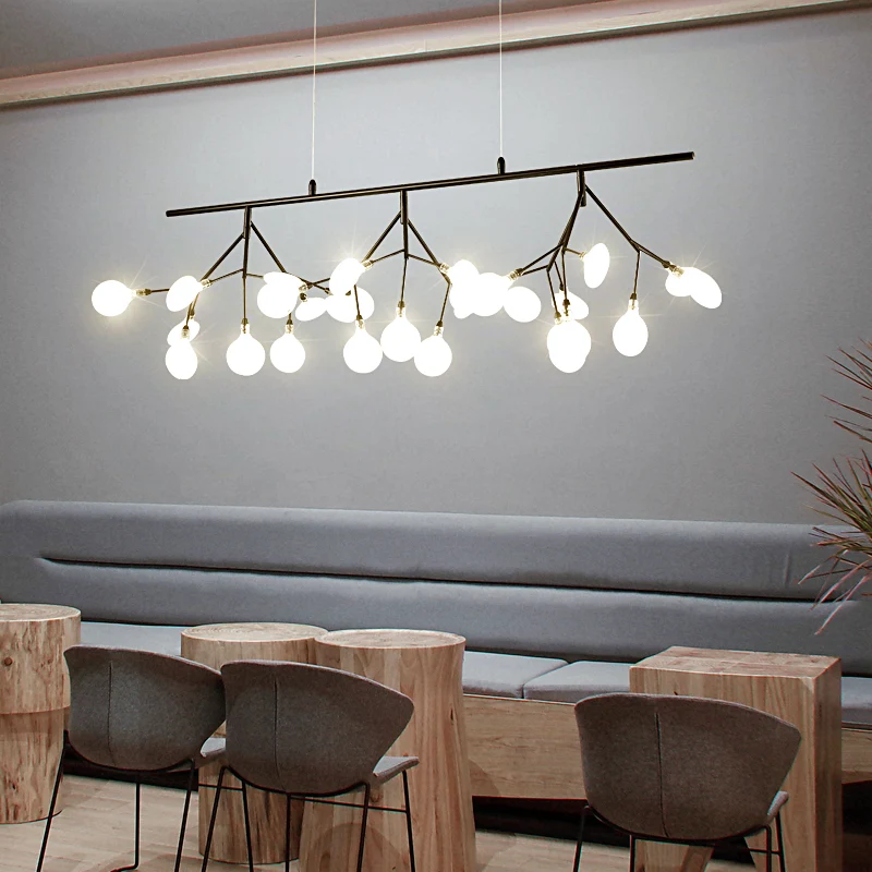 Cordon de suspension réglable, 27 lumières, éclairage d'île, pendentif moderne en métal luciole pour chambre à coucher Cle...